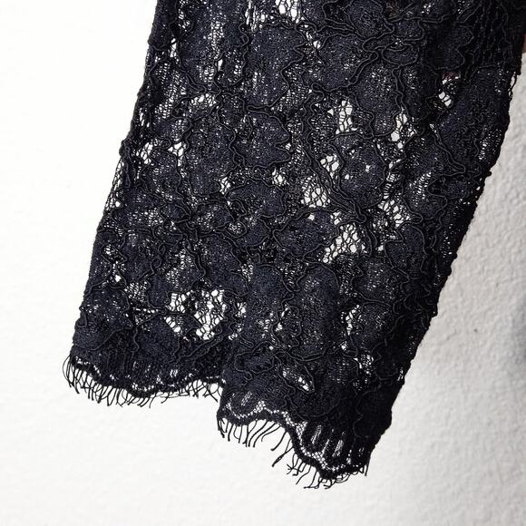 Diane Von Furstenberg Zarita Black Lace Dress Size 10 Dark Academia Romantic - Picture 6 of 11